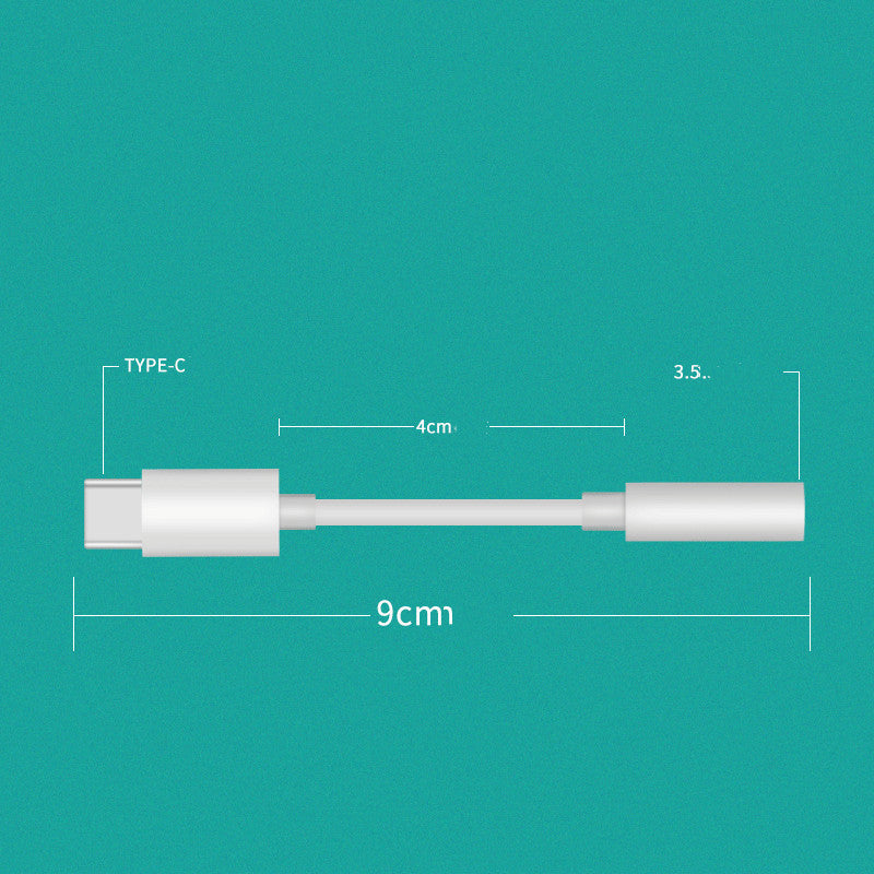 Type-C To 3.5mm Earphone Cable Built-in DAC Chip Decoder Adapter