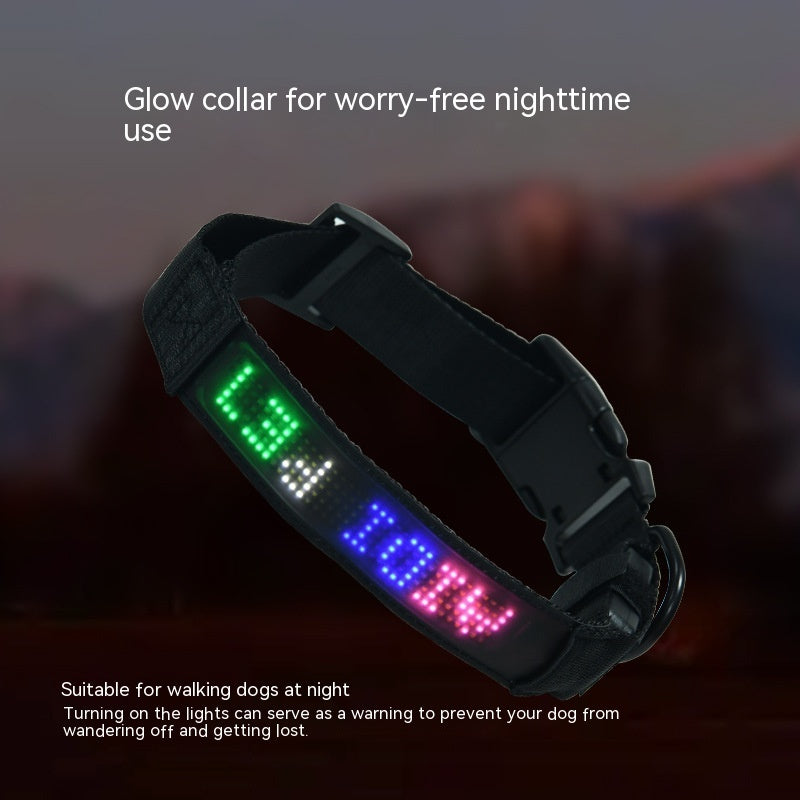 Pet Supplies Smart Tracking Device Mobile Phone APP Control DIY Edit Anti-lost LED Luminous Dog Harness