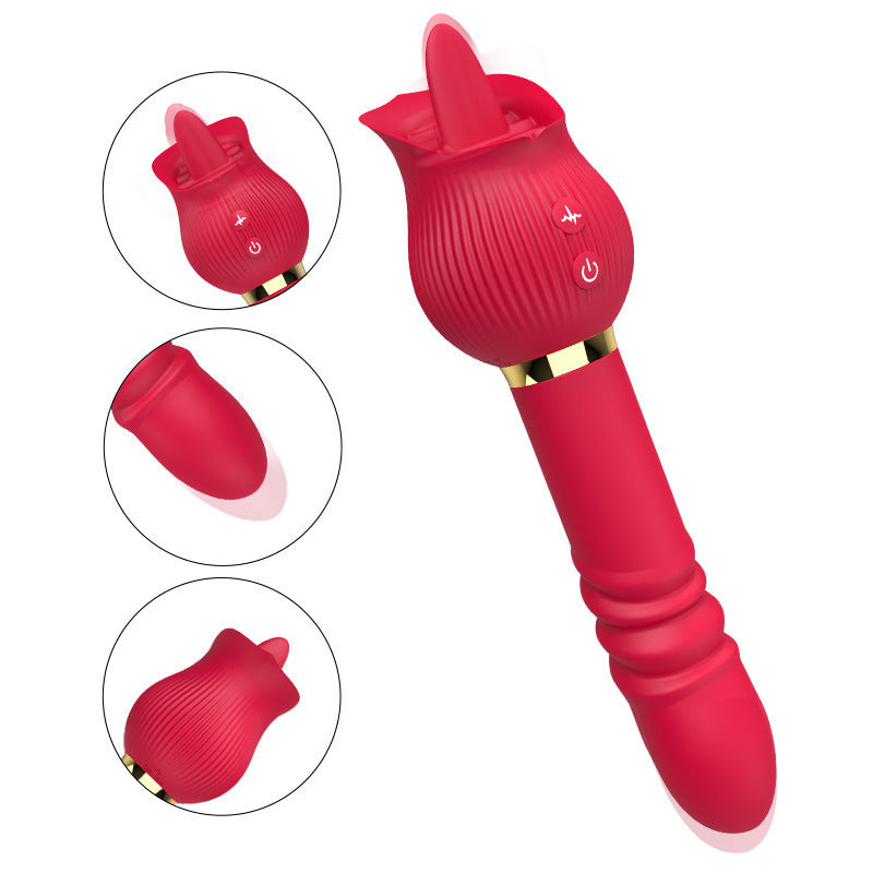 Rose Suction Telescopic Vibrator For Women's Use