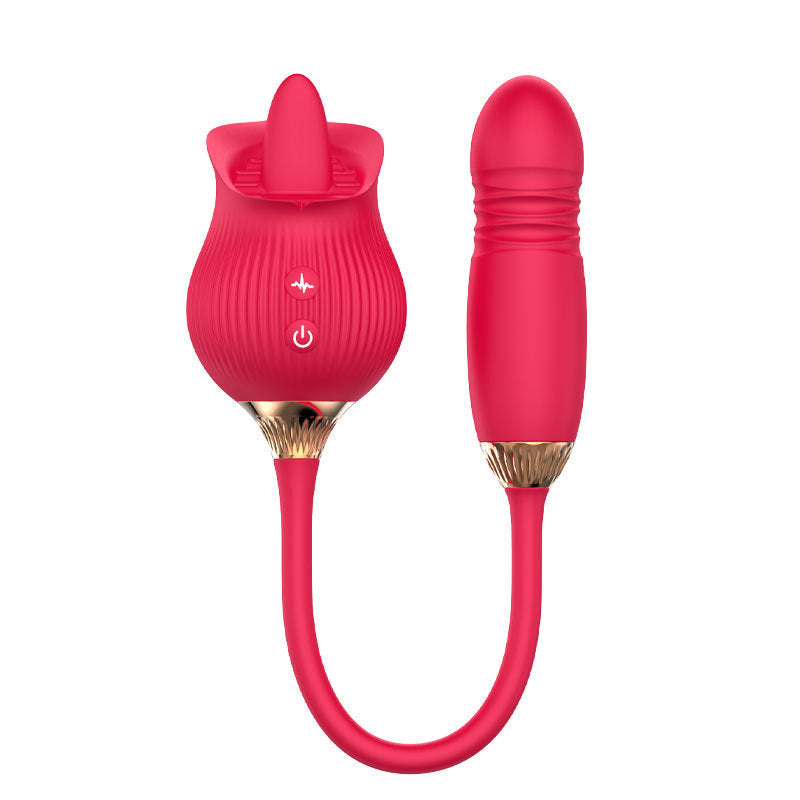 Rose Suction Telescopic Vibrator For Women's Use