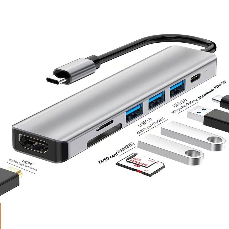 Type-c 7-in-1 Expansion Dock HDMI Projection Screen Usb Hub30 Multi-function Cable Seperater