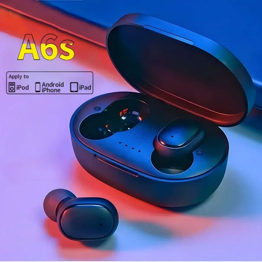 TWS A6S Wireless Headphones Fone Bluetooth Earphones Mini Earbuds With Mic Charging Box Sports Gaming Headset For Xiaomi iPhones