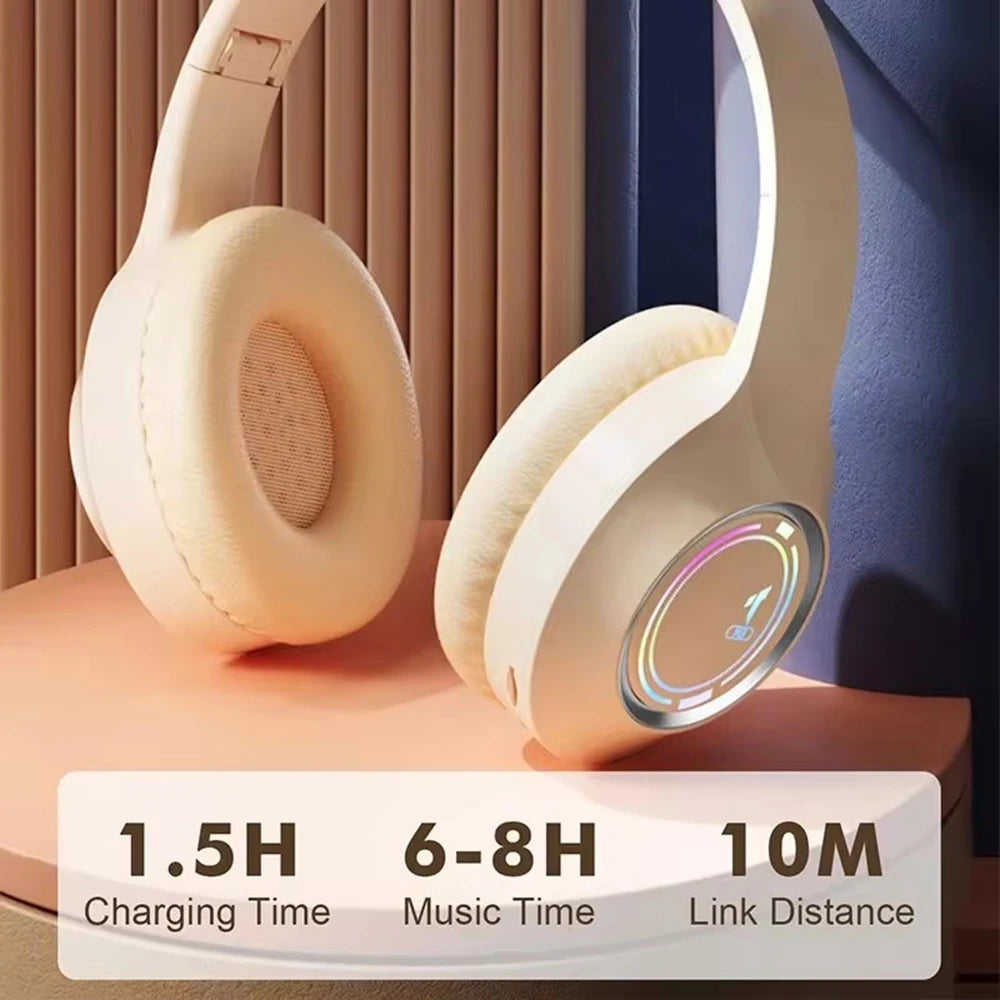 M3 Bluetooth Headphones Wireless Headset With Microphone HiFi Bass Stereo Music Gaming Noise Cancelling Foldable Big Headsets