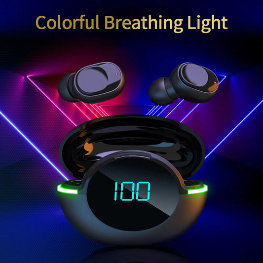 New TWS Y80 Wireless Bluetooth Headset 5.1 In-Ear Headphones Stereo Earphones Digital Display With Breathing Light for Phone