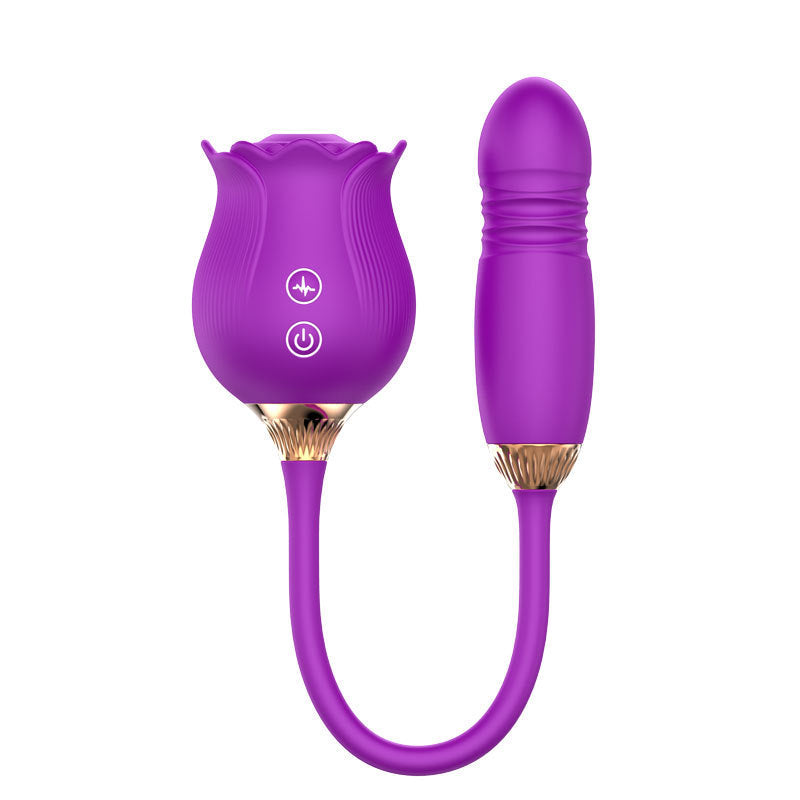 Rose Suction Telescopic Vibrator For Women's Use