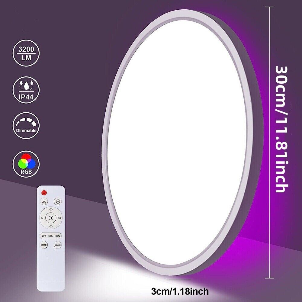 LED Ceiling Light Round Panel Down Lights Bathroom Kitchen Living Room Wall Lamp