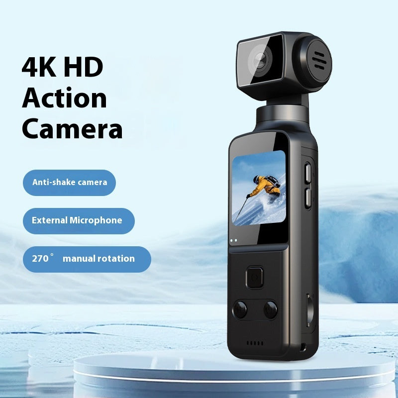 "Discover the action like never before with our 4K HD action camera. Capture every detail with exceptional clarity, whether in scuba diving, mountain hiking or high-speed racing. With 4K resolution, advanced image stabilization and a robust, waterproof design, this camera is your perfect companion for any adventure. Easy to use and compact, it adapts to all your sports and outdoor activities, allowing you to relive your most intense moments with cinematic image quality."